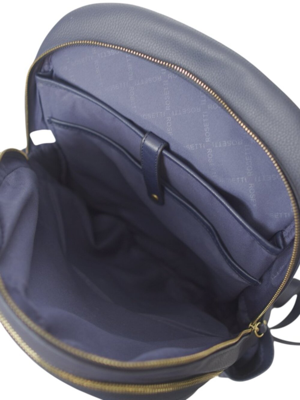 Rosetti Navy Faux Leather Laptop Backpack Work Travel Bag w/ Gold Hardware Chic - Picture 9 of 14